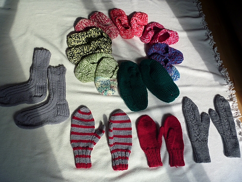 Mittens, socks, slippers for men's shelter